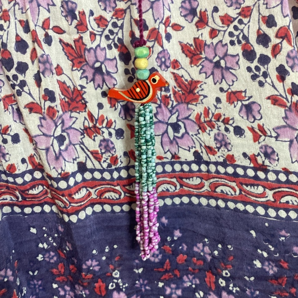 Anthropologie Bell Embellished Floral Bohemian Blouse - Picture 4 of 7